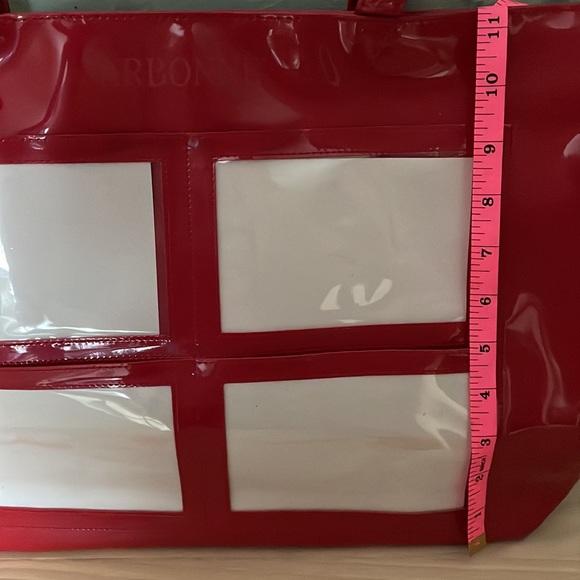 ARBONNE patent type vinyl photo bag red NWOT - Picture 7 of 7